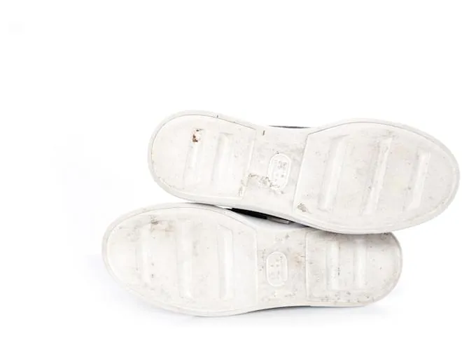 Philipp Plein, zapatillas bajas de cuero negras. Negro 