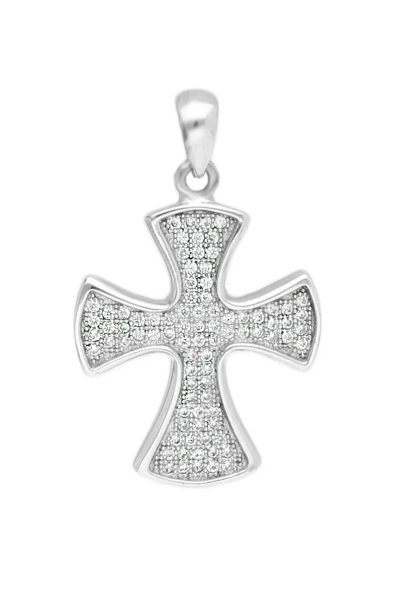 PRECIO OUTLET CRUZ PLATA CON CIRCONITAS PARA MUJER 042_A187C