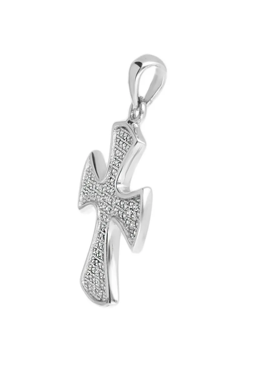 PRECIO OUTLET CRUZ PLATA CON CIRCONITAS PARA MUJER 042_A187C