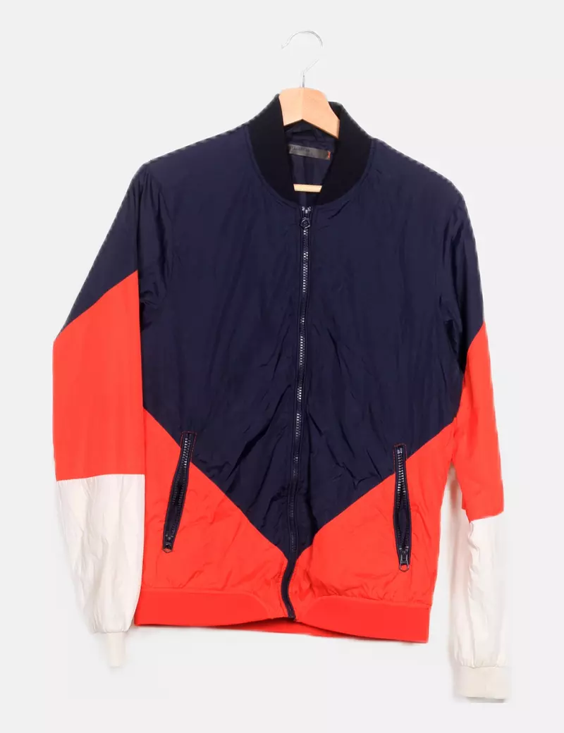 Pull&Bear Cortaviento tricolor casual