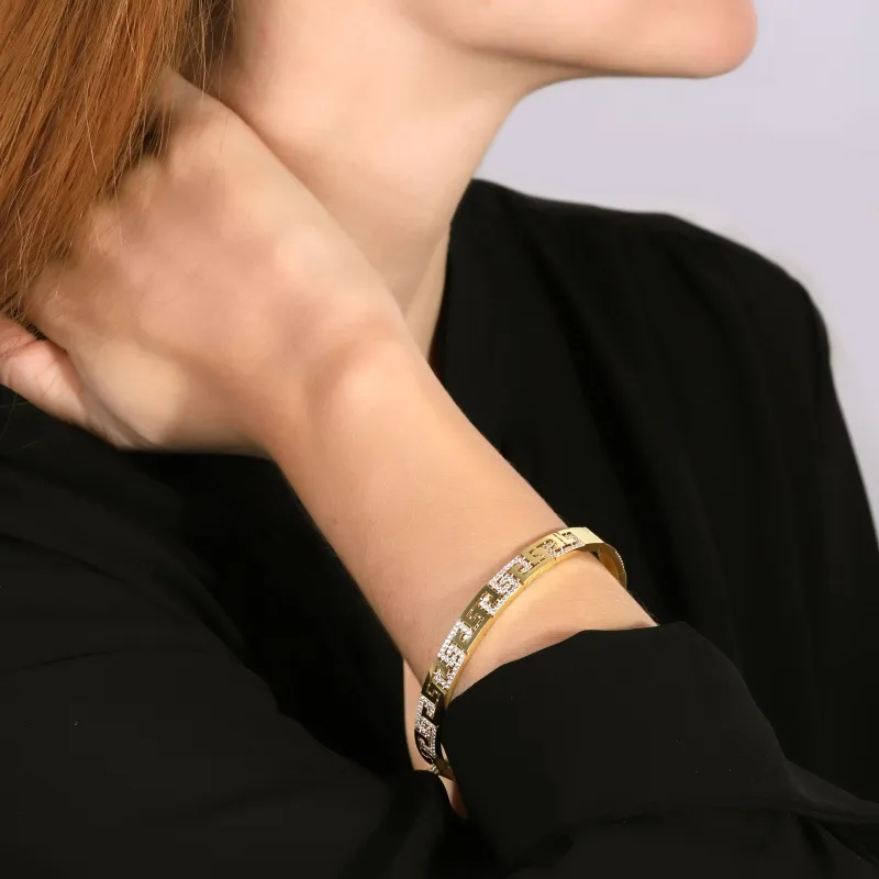 Pulsera Rígida Oro 18k "Cracia"