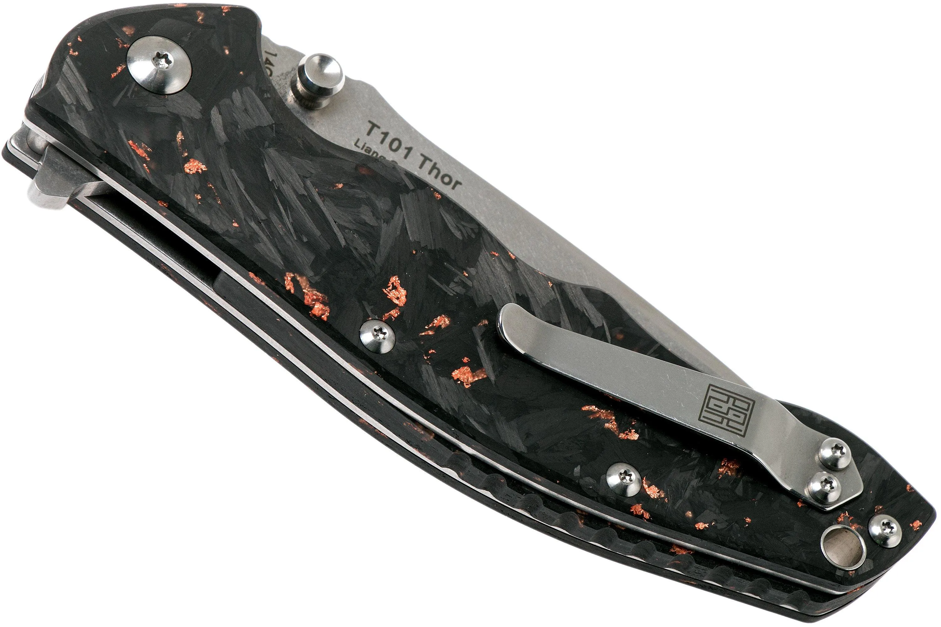 Real Steel T101 Thor Copper carbonfiber 7525, Knivesandtools Exclusivo