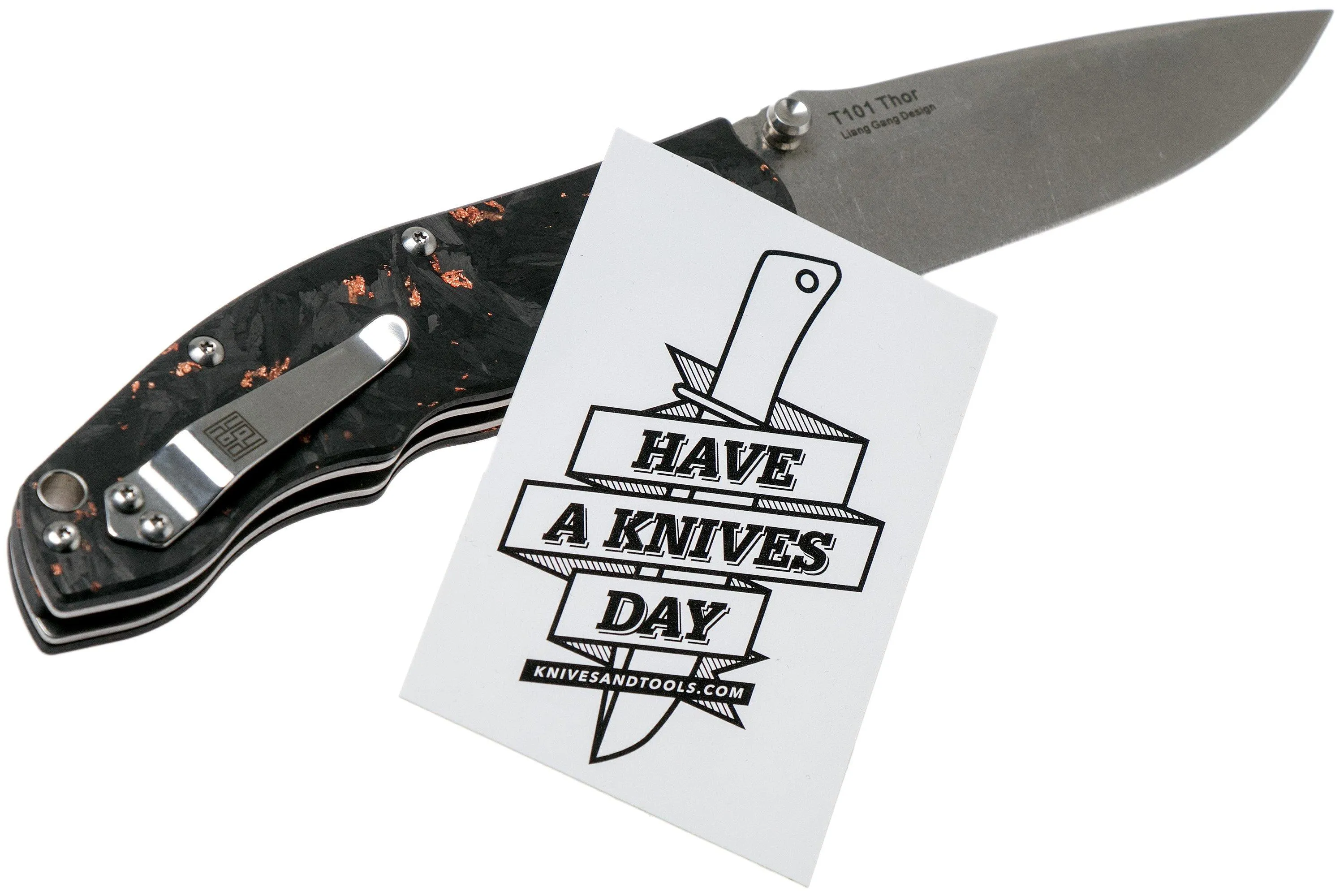 Real Steel T101 Thor Copper carbonfiber 7525, Knivesandtools Exclusivo
