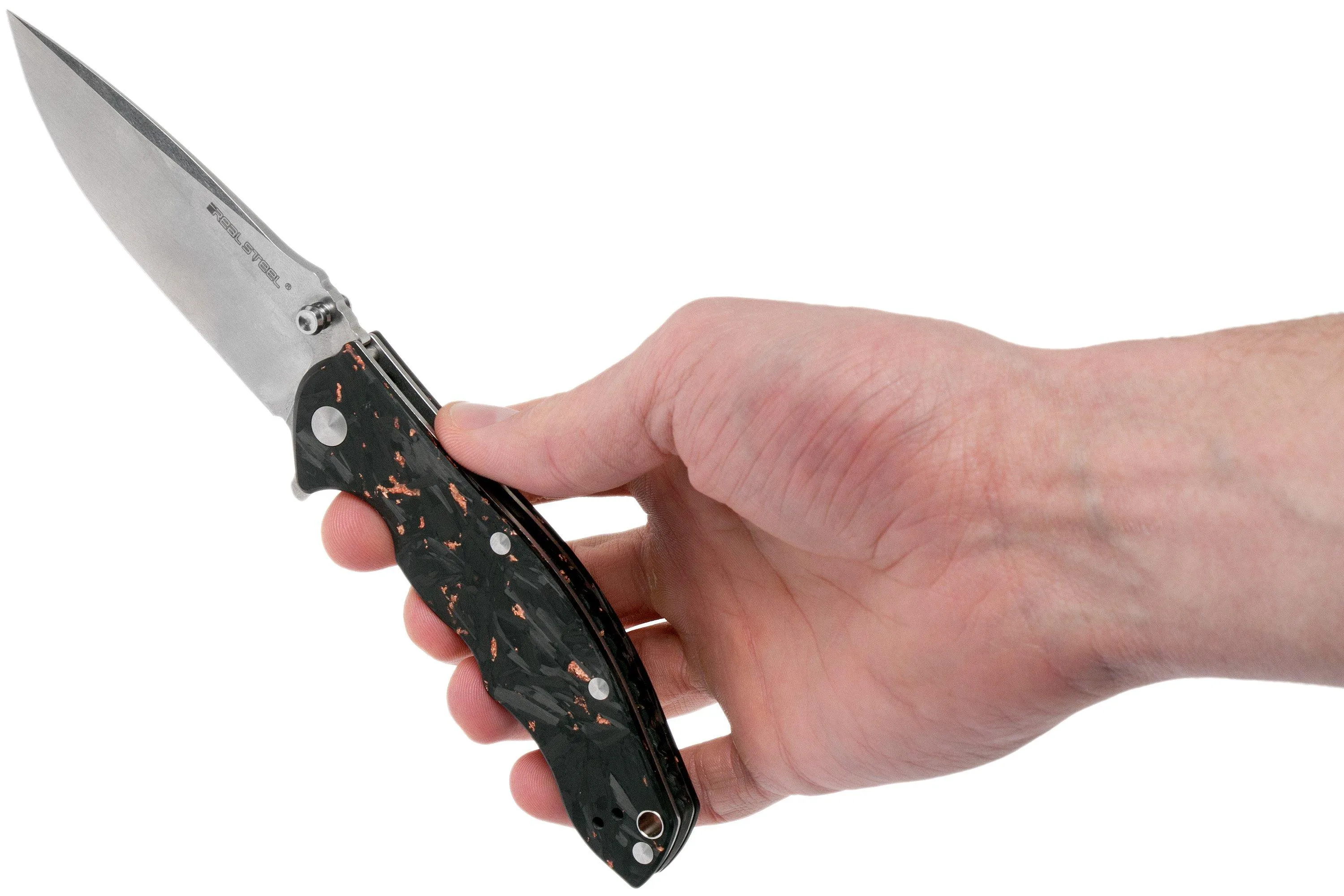 Real Steel T101 Thor Copper carbonfiber 7525, Knivesandtools Exclusivo