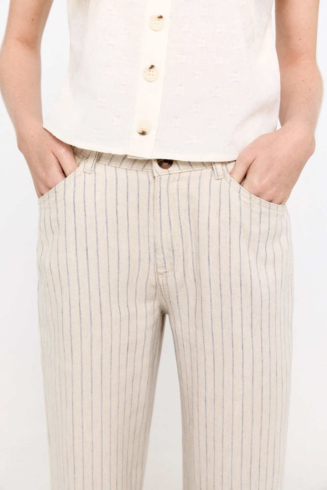 Soft striped trousers