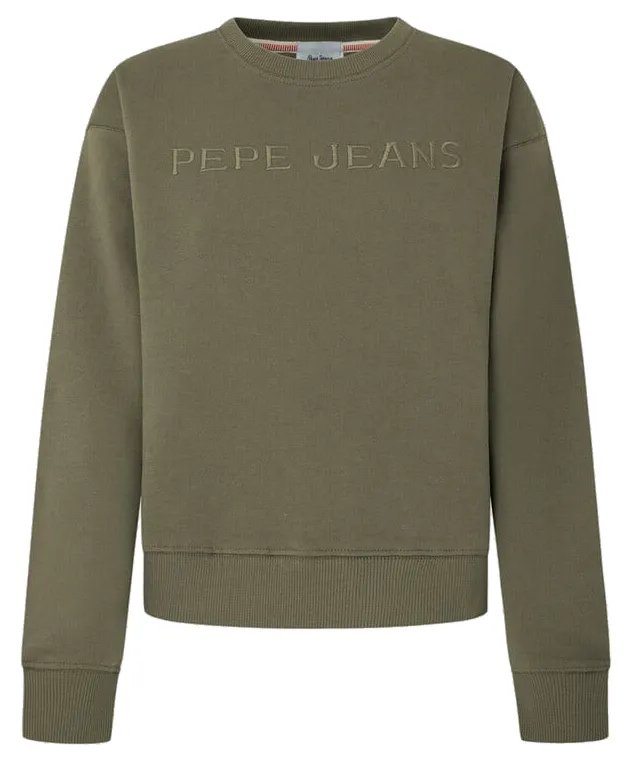SUDADERA CUELLO REDONDO LOGO BORDADO MUJER PEPE JEANS