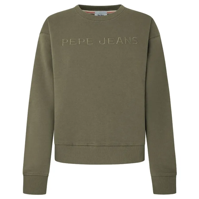 SUDADERA CUELLO REDONDO LOGO BORDADO MUJER PEPE JEANS