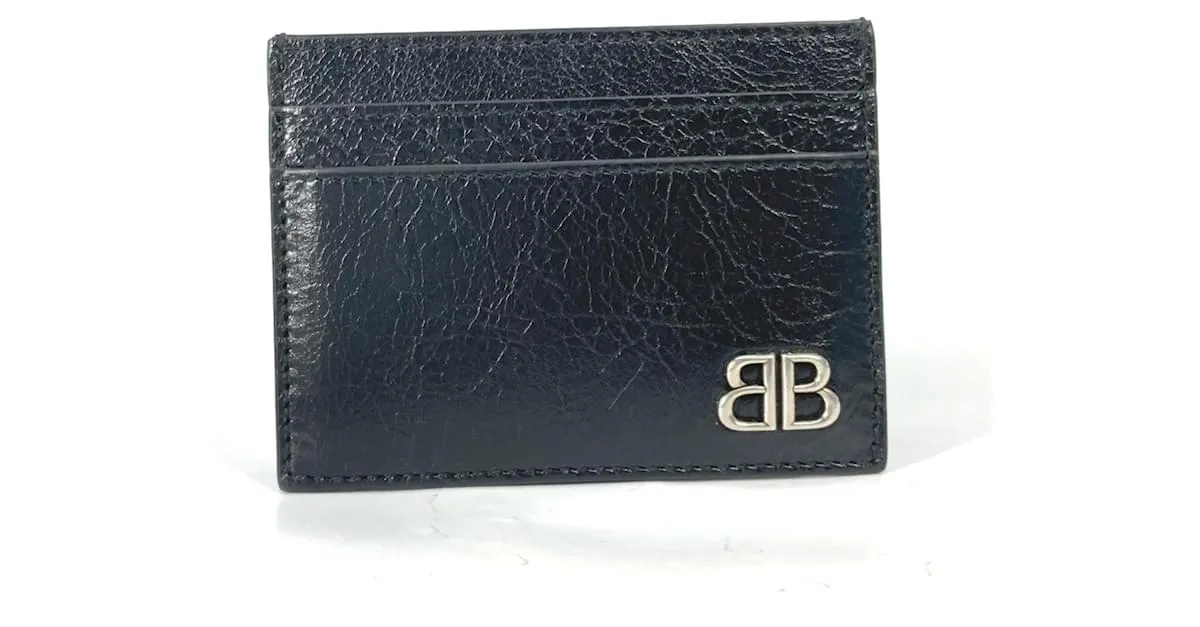 Tarjetero de cuero negro Balenciaga 