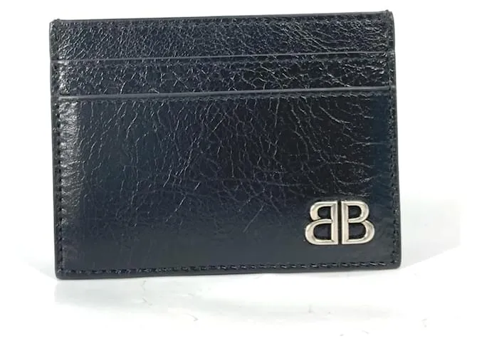 Tarjetero de cuero negro Balenciaga 