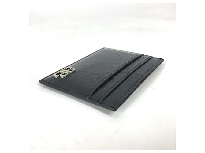 Tarjetero de cuero negro Balenciaga 