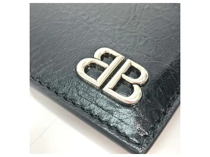 Tarjetero de cuero negro Balenciaga 