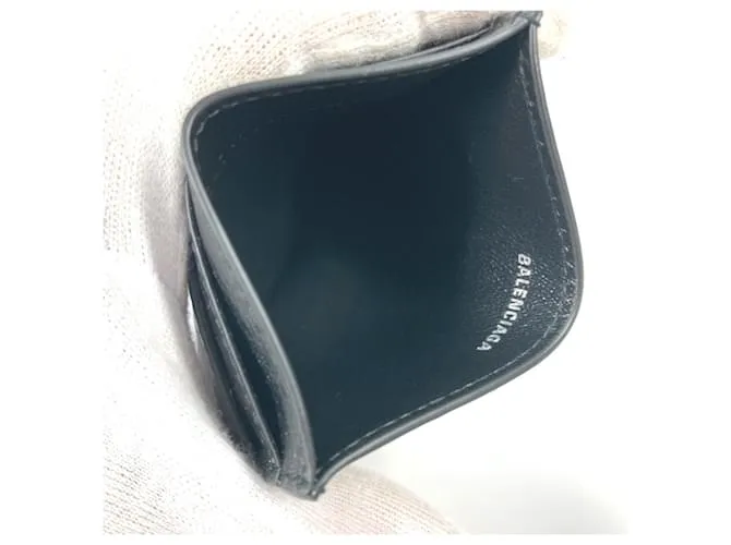 Tarjetero de cuero negro Balenciaga 