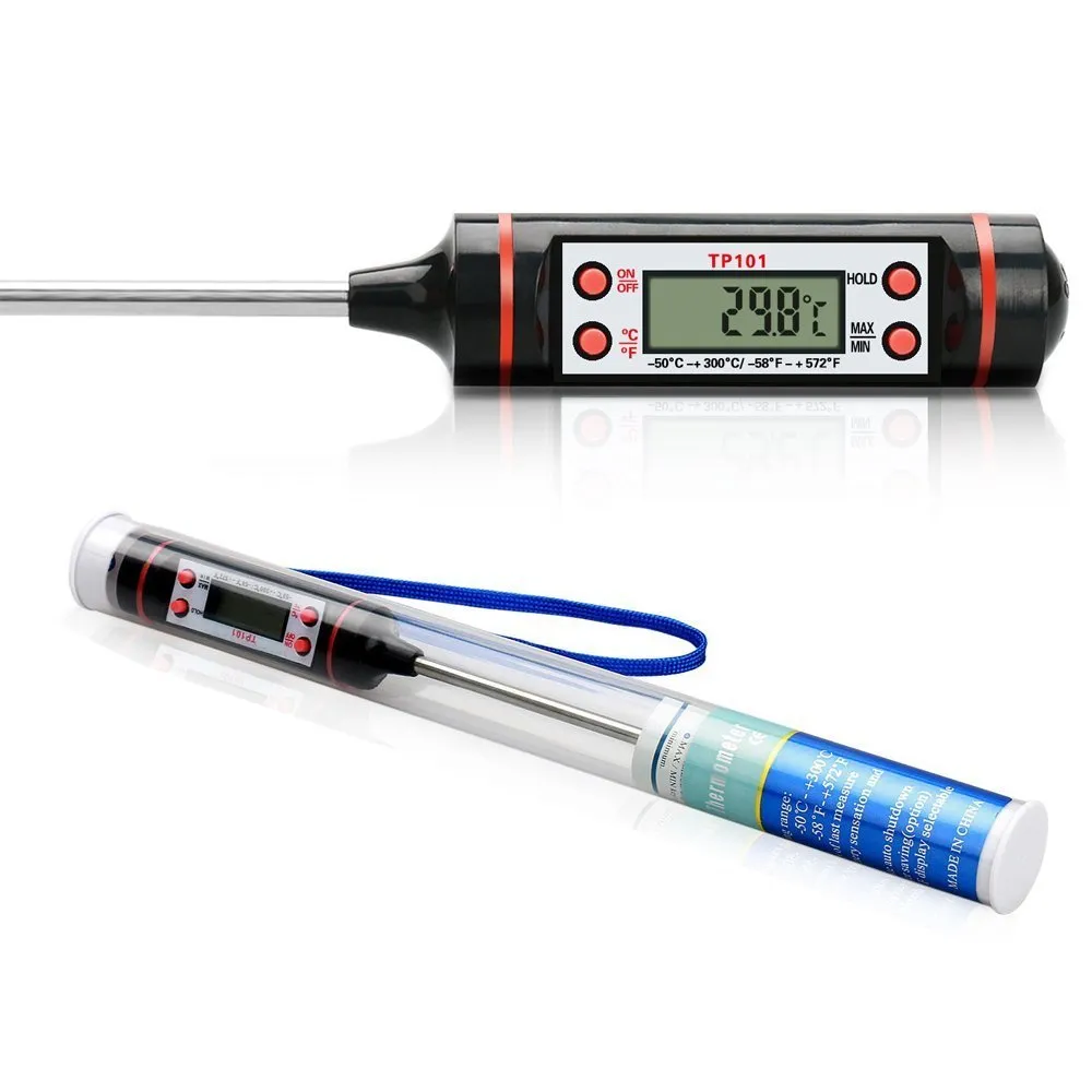 Termómetro digital para alimentos, carnes, frutas y líquido, sonda de 15cm,  TP101