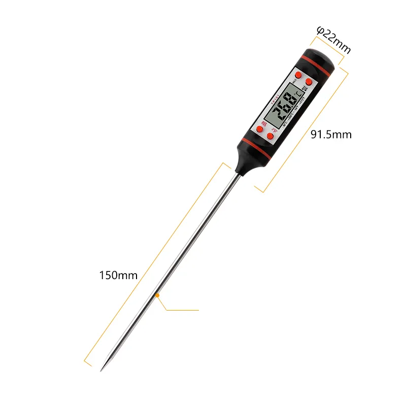 Termómetro digital para alimentos, carnes, frutas y líquido, sonda de 15cm,  TP101