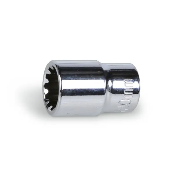 Vaso de 1/4", multihuella, cromado