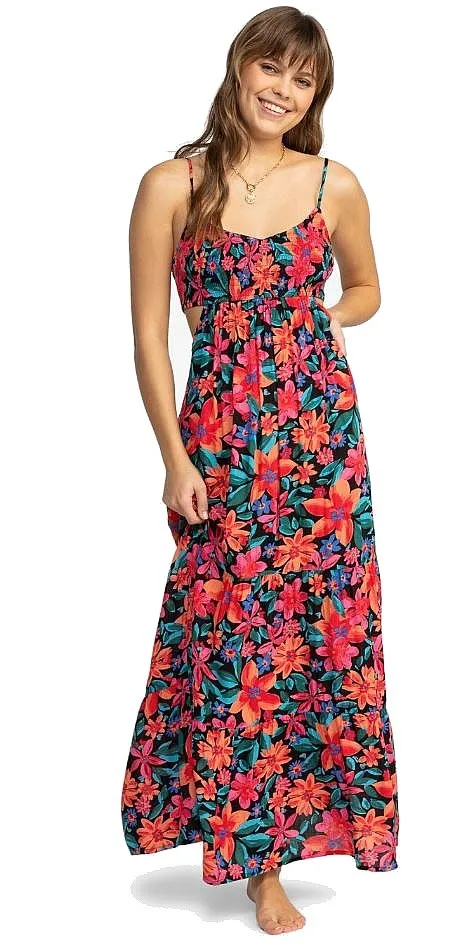 VESTIDO ROXY HOT TROPICS MAXI PRINTED  KVJ6/ANTHRACITE FLORAL FIESTA BIG  WOMEN´S