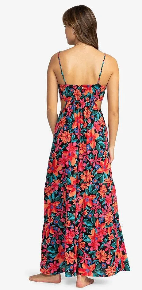 VESTIDO ROXY HOT TROPICS MAXI PRINTED  KVJ6/ANTHRACITE FLORAL FIESTA BIG  WOMEN´S
