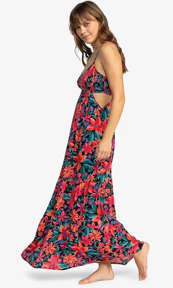 VESTIDO ROXY HOT TROPICS MAXI PRINTED  KVJ6/ANTHRACITE FLORAL FIESTA BIG  WOMEN´S
