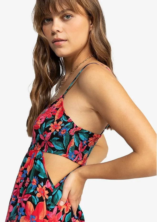 VESTIDO ROXY HOT TROPICS MAXI PRINTED  KVJ6/ANTHRACITE FLORAL FIESTA BIG  WOMEN´S