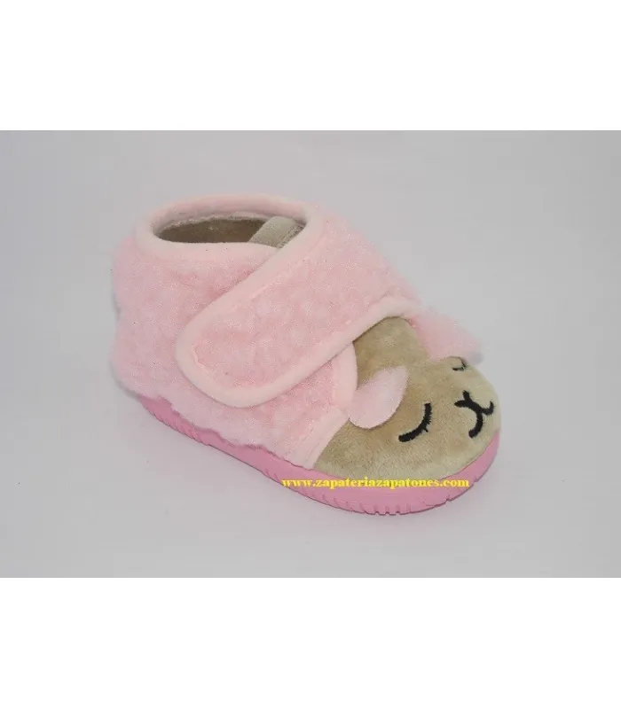Zapatilla de casa oveja rosa