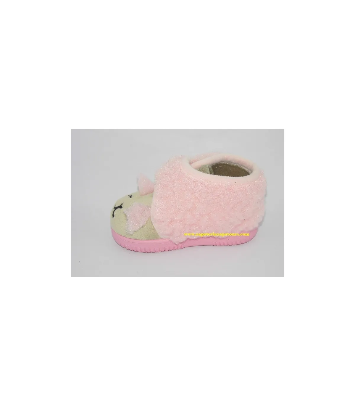 Zapatilla de casa oveja rosa