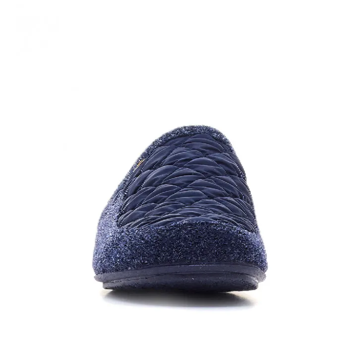 Zapatillas casa Vulladi azules acolchadas abiertas