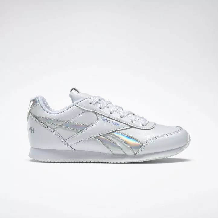 Zapatillas deportivas Reebok blancas con franjas metalizadas royal  classic jogger