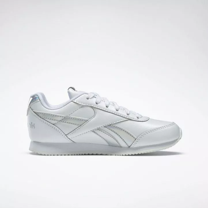 Zapatillas deportivas Reebok blancas con franjas metalizadas royal  classic jogger