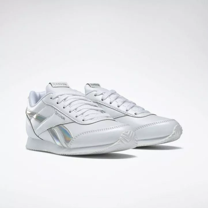 Zapatillas deportivas Reebok blancas con franjas metalizadas royal  classic jogger
