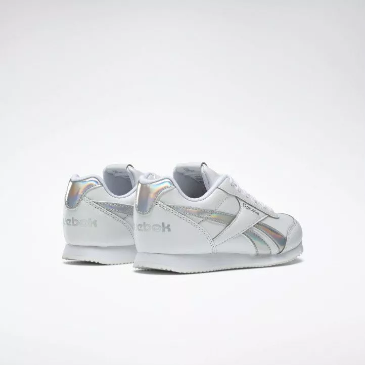 Zapatillas deportivas Reebok blancas con franjas metalizadas royal  classic jogger